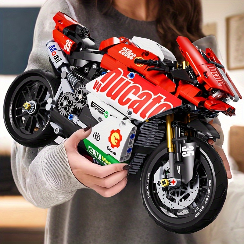 

863pcs Technic Motorcycle Building Blocks - V4 Super Motorbike Model, Technic Series Collector's Edition, Abs Construction Set, Compatible With Major Brands, Adult Assembly Toy, Ideal For Ages 14+