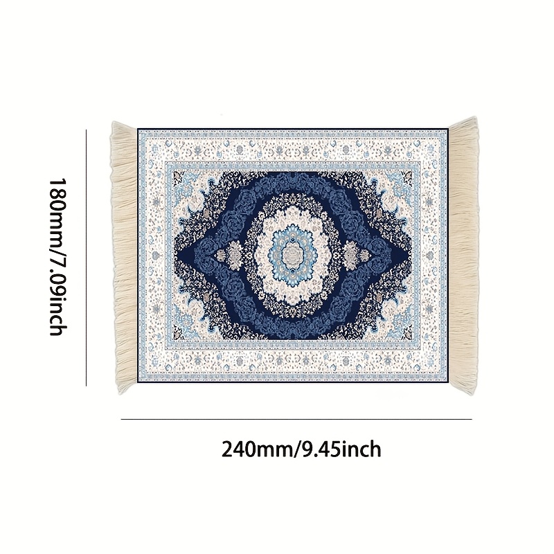 TEMU [retro Carpet Mouse Pad] Retro Style Persian Mini Braided Carpet Mouse Pad With Tassels - Laptop Mouse Pad - Persian Rug Home Office Desk