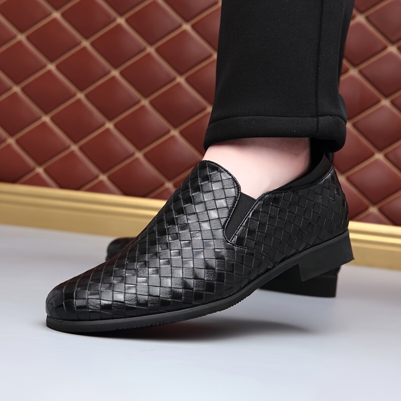 mens new european size embossed checkered business casual  display picture 2
