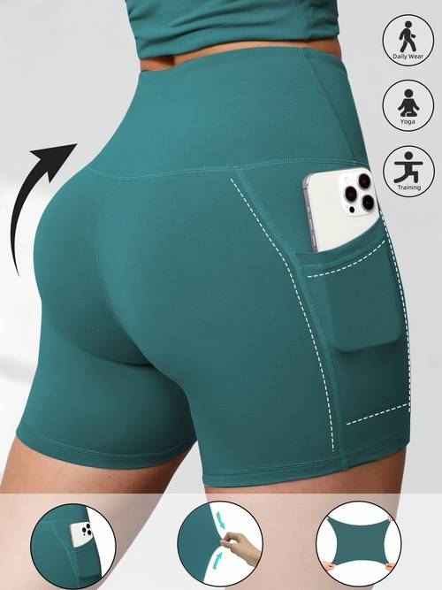 high waisted shorts for women featuring pockets form fitting shorts designed to enhance the with a pocket for your phone