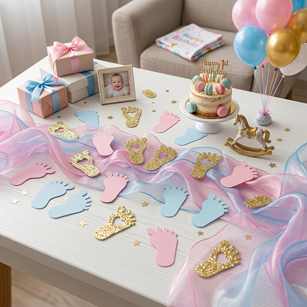 TEMU 50 pezzi di colorati per compleanno, adatti per feste di compleanno, baby shower, feste di del sesso, cerimonie di battesimo; decorazioni per