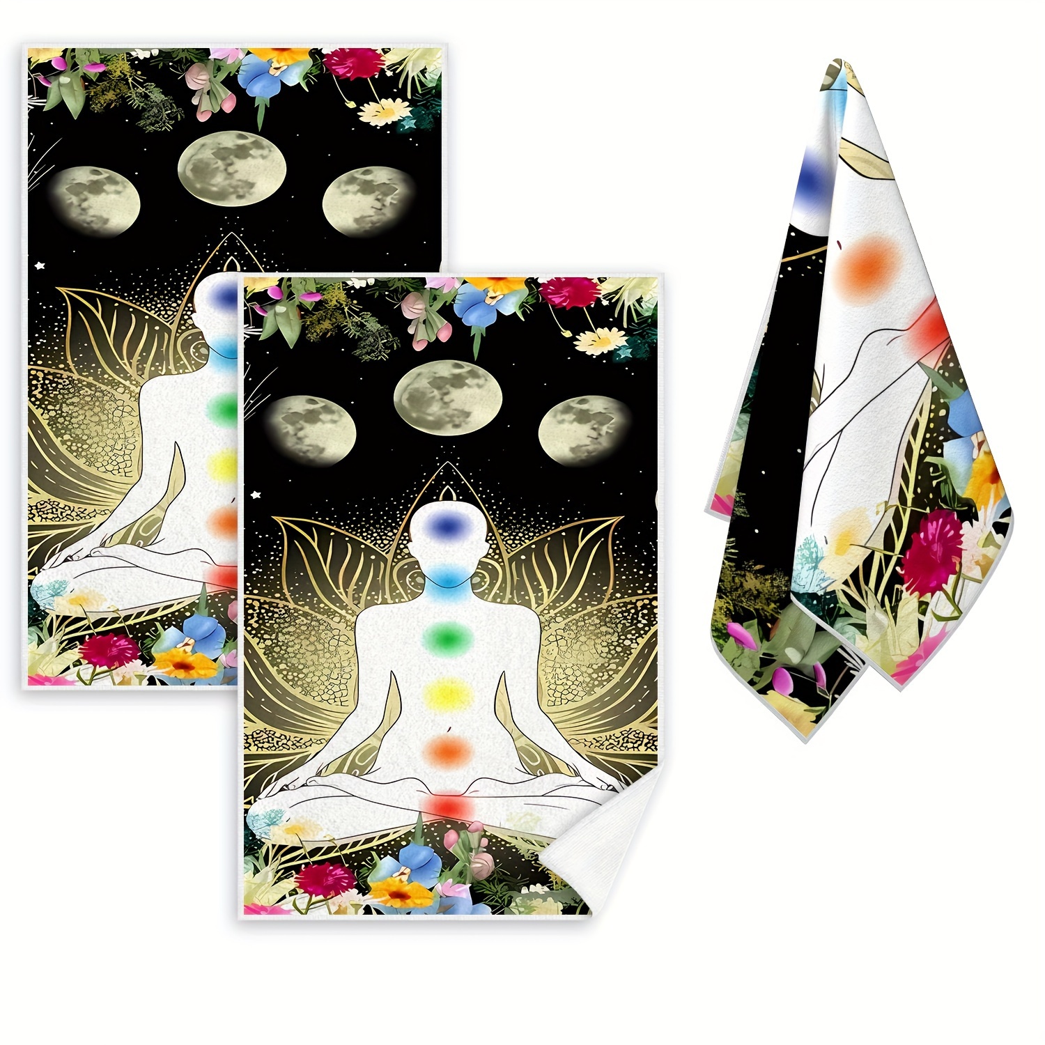 

Contemporary Space Themed Kitchen Towels - 2 Pieces, Machine Washable, Super Fine Fiber, Rectangular Shape, High Quality