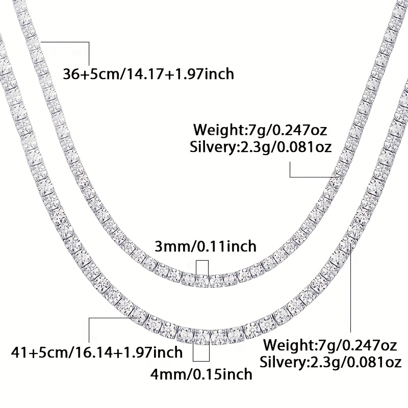 Women's Choker Necklace with Square Cubic Zirconia Inlay