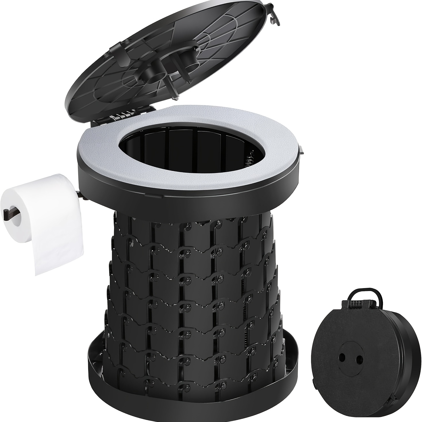 Image of Upgrade Retractable Portable Toilet Travel Toilet Adjustable Height Camping Toilet Portable Potty For Adult, Foldable Portable Toilet For Camping/car