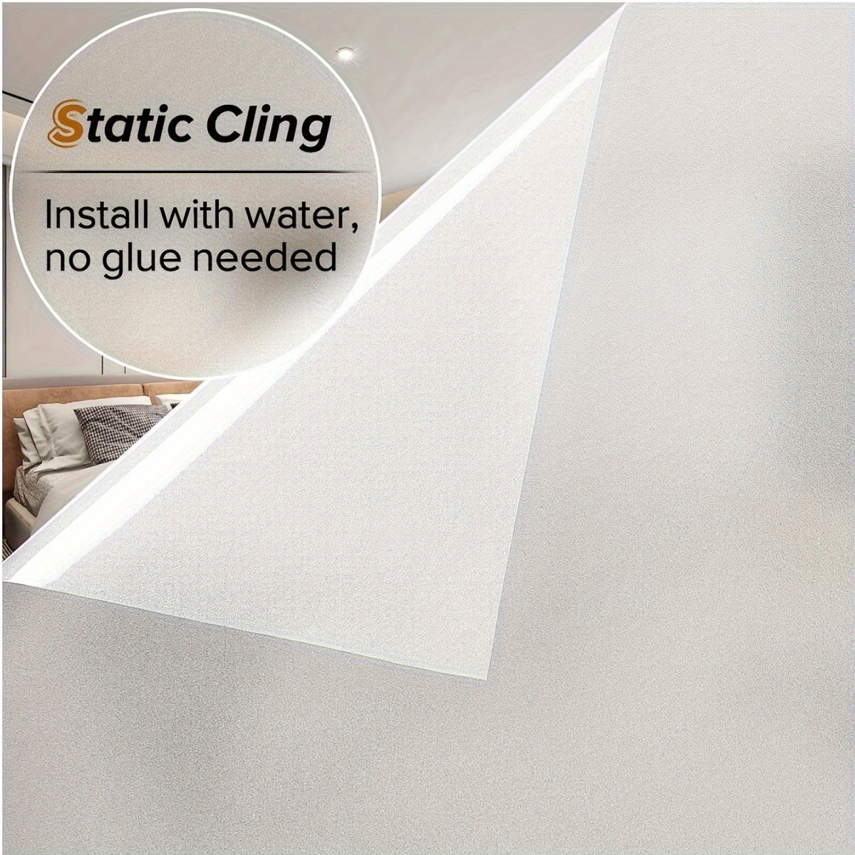 E-shop 1 Rolle Mattierende Glasfolie, Reine Matte Glasfolie, Elektrostatische Adsorption, Sichtschutzfolie, Verdickte 24 Stränge, Elektrostatische PVC