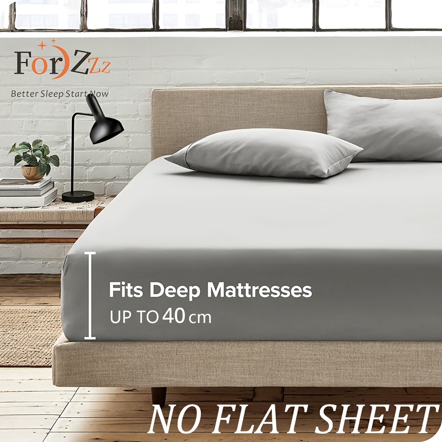 TEMU Hotel Fitted Sheet Set 2200 Tc, Fitted Sheet With 1/2 Pillowcase Set ( Sheet), Available In Single/full/double/king/california King/super King