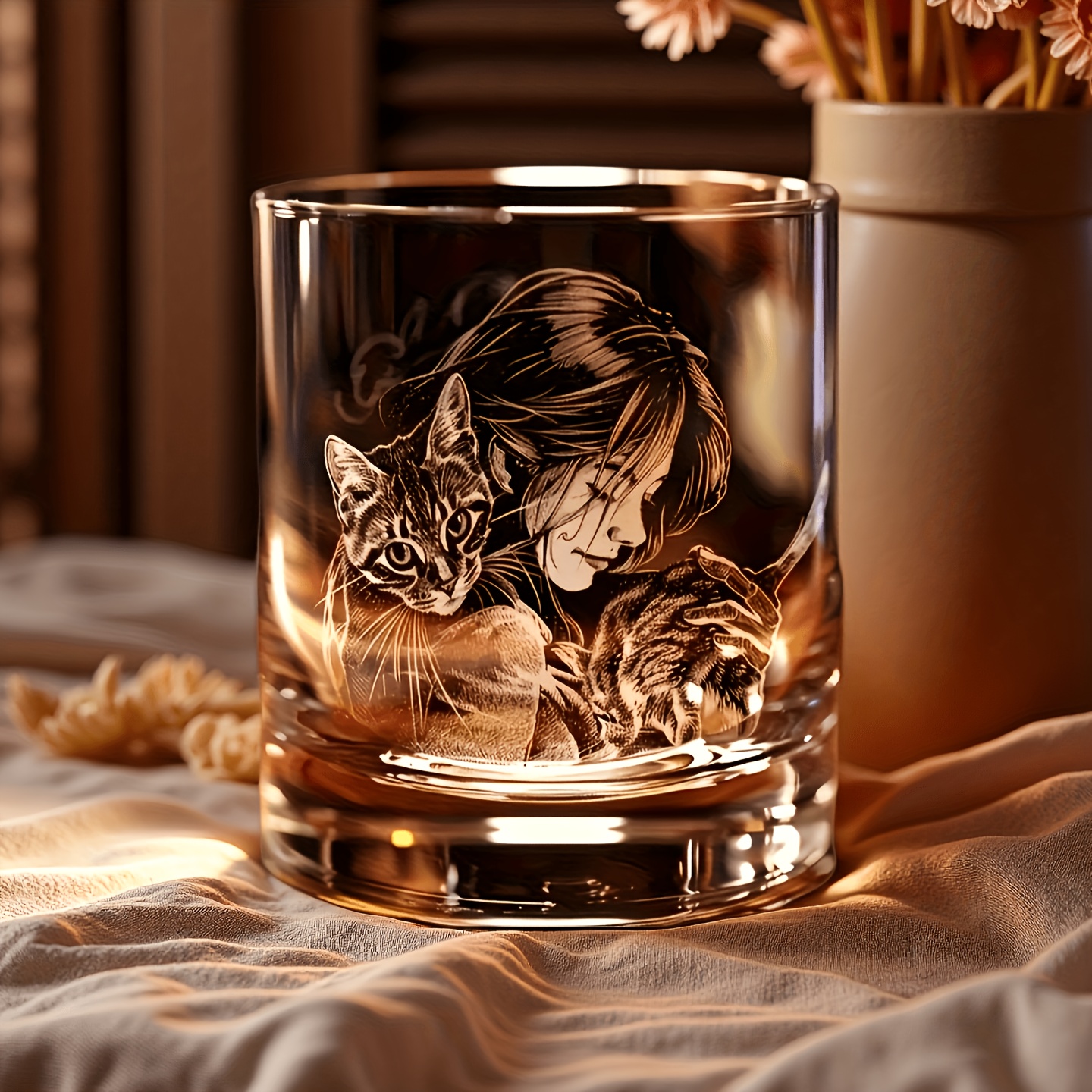 Custom Photo And Message Whiskey Glass - Anniversary, Wedding, Birthday Gift For Him - Durable Reusable Glass With Couple's Photo/ Text - Elegant Birthday Or Valentine's Day Gift - Fine Art Glassware