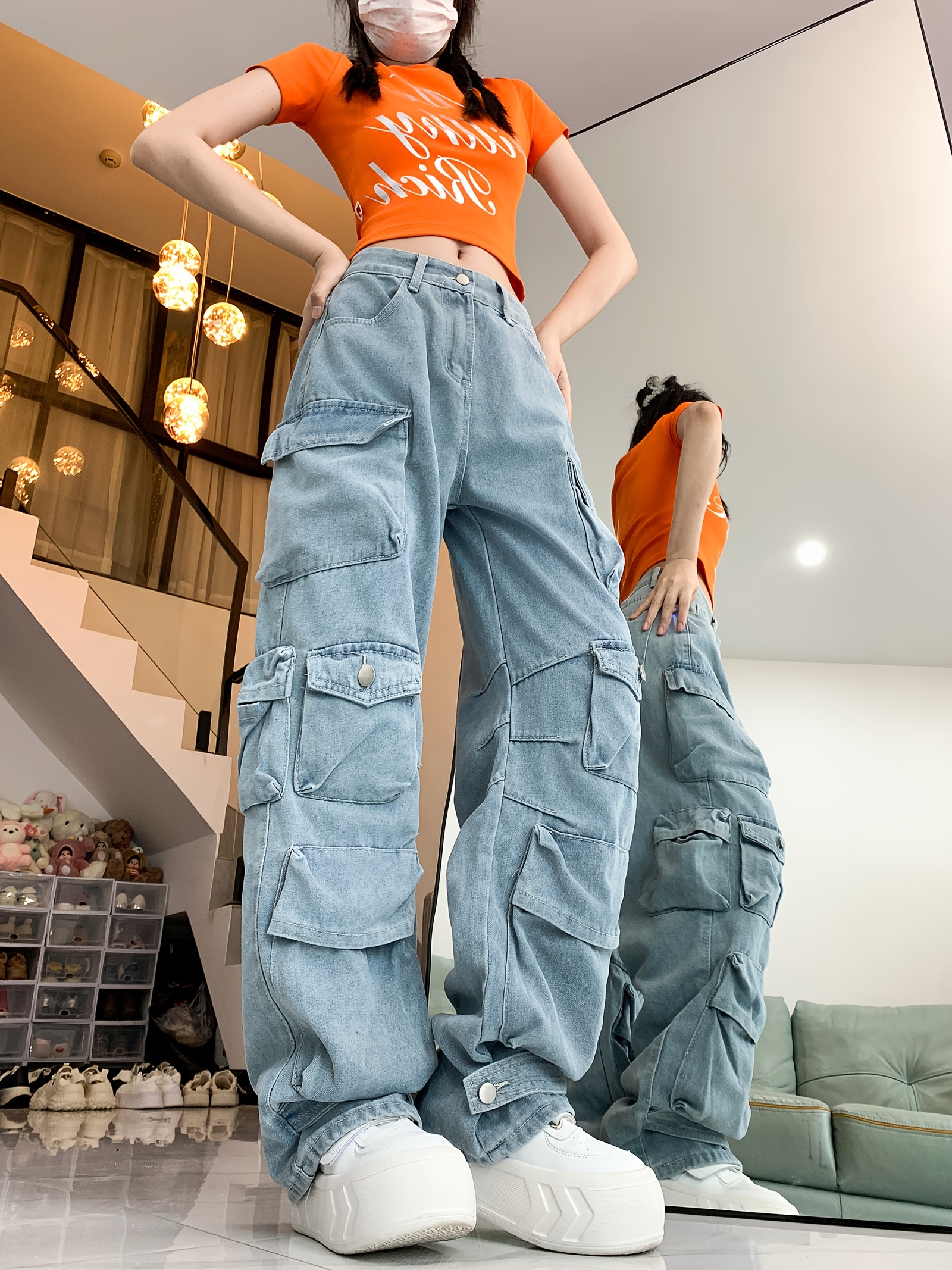 Button Fly Jeans High Waisted Multi Button Jeans Women's High