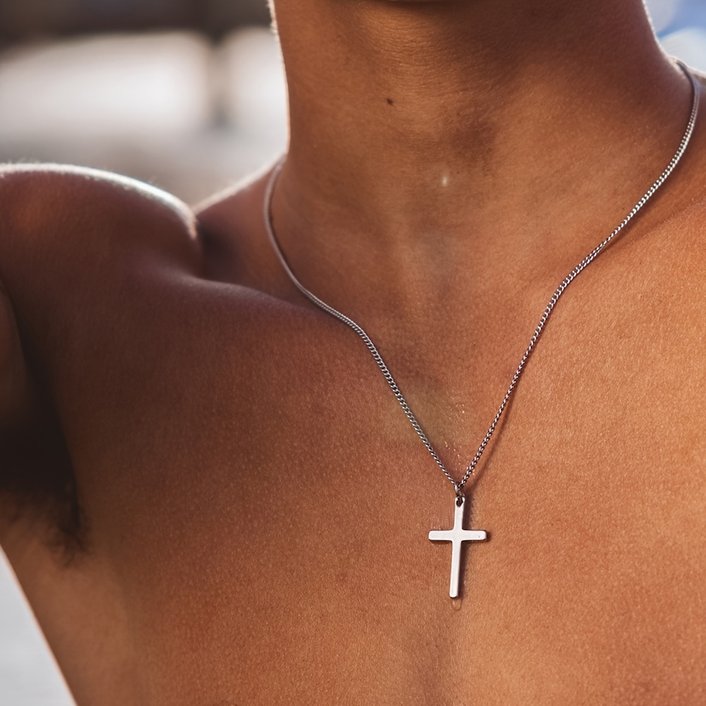 

Men's Stainless Steel Cross Pendant Necklace, Men's Chain Necklace