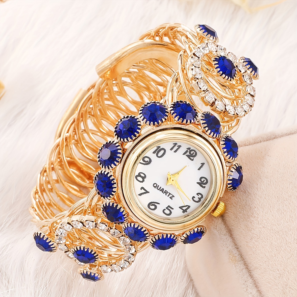     2pcs womens       wrist   bracelet set     zinc alloy     display     non rechargeable   battery 2