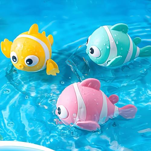 Baby Play Water Toy Clown Fish Summer Bathroom Children's On Chain Bath Toy Indoor Outdoor Toy Gift