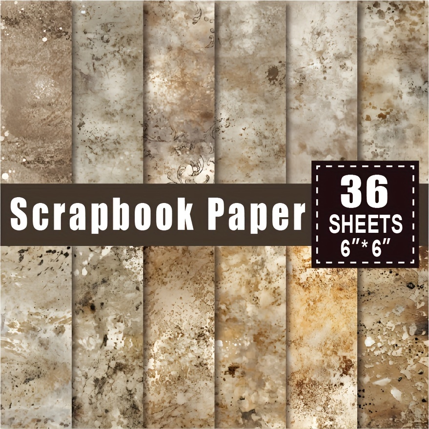 

36pcs Beige Textures 6x6inch Diary Material Scrapbook Decoupage Paper Pad For Diy Crafts Journaling Scrapbook Supplies Gift Wrapping Album Art Decorative Craft Paper
