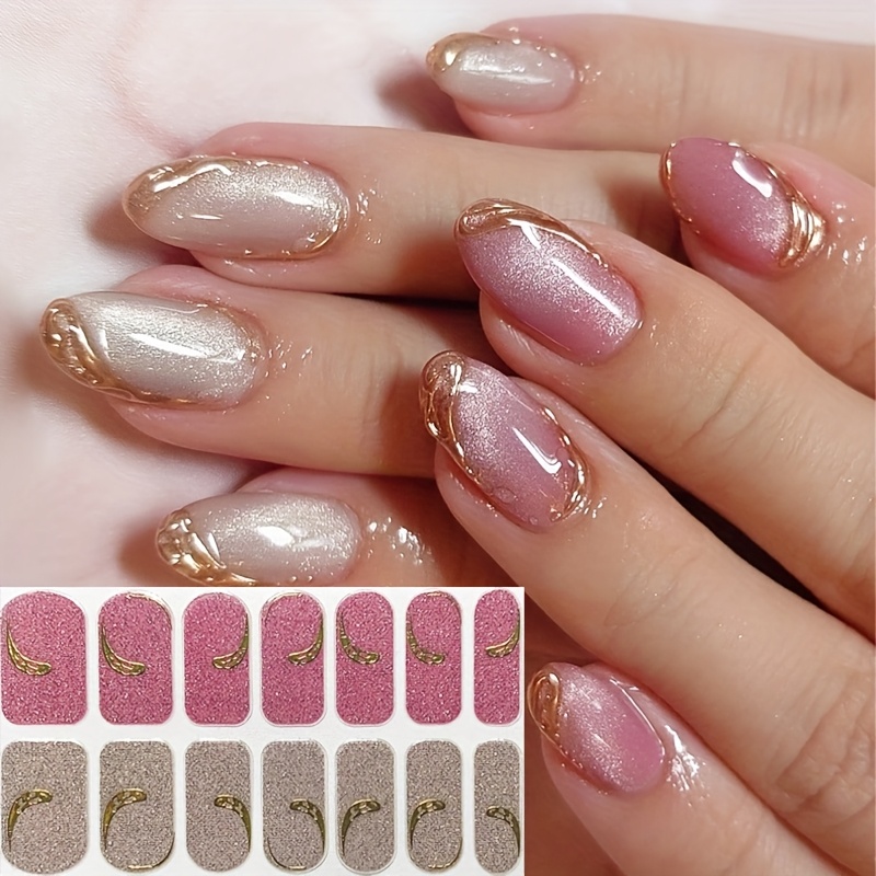 Image of Summer Women' Travel Outfit Decoration 3d Glitter Almond-shaped Nail Art Stickers