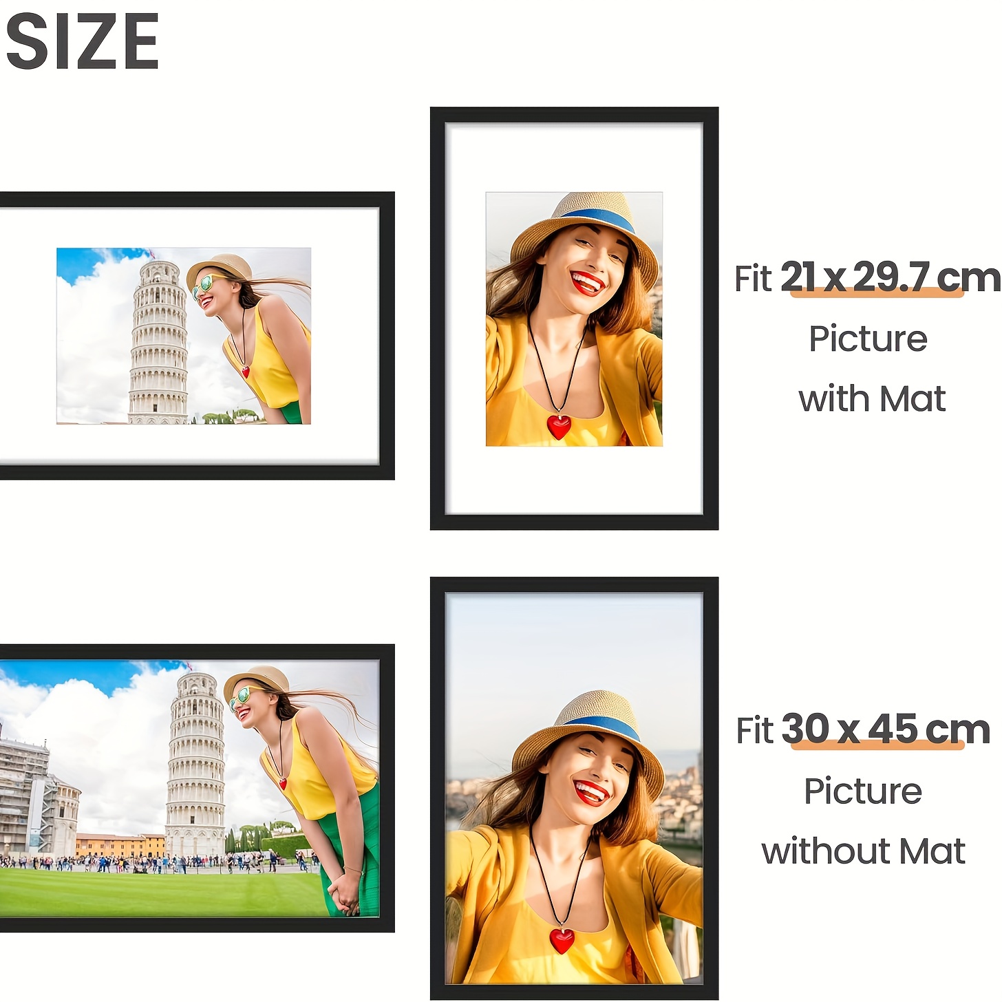 TEMU 3-pack Picture Frames 40x60, Black Frames 40x60cm/30x45cm/40x50cm/a2, Photo Frames For Photos, Pictures, Posters, For Birthday Party Decor, For