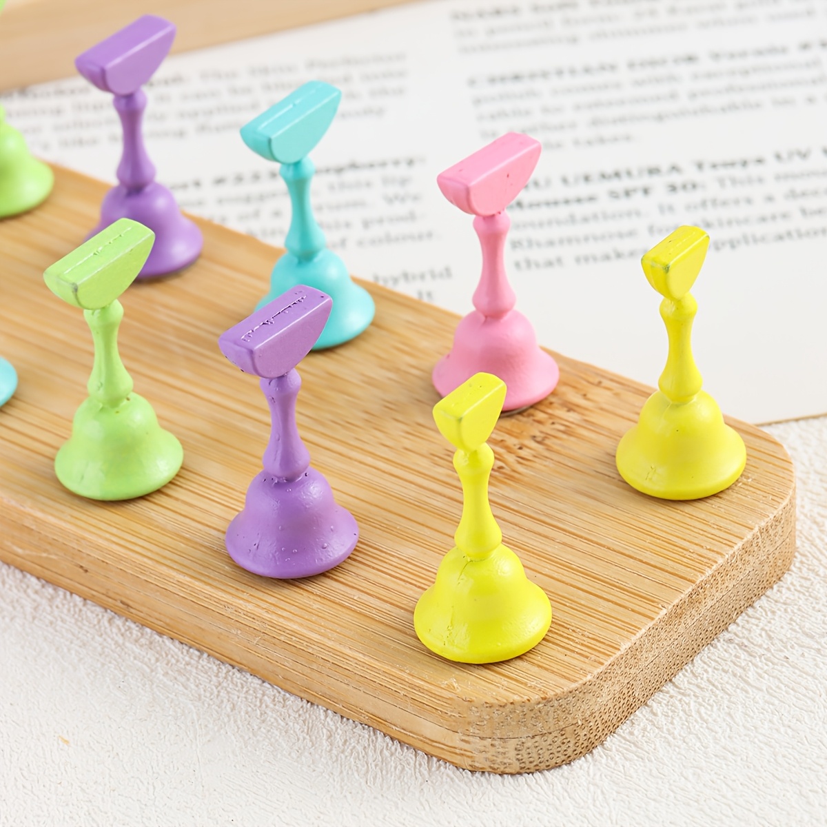 Macaron Bamboo Base Nail Art Practice Stand