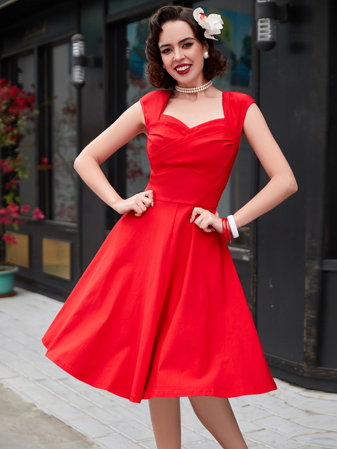 Clothing 1950s Red Midi Skirt Midi Skirt 50s Style Store