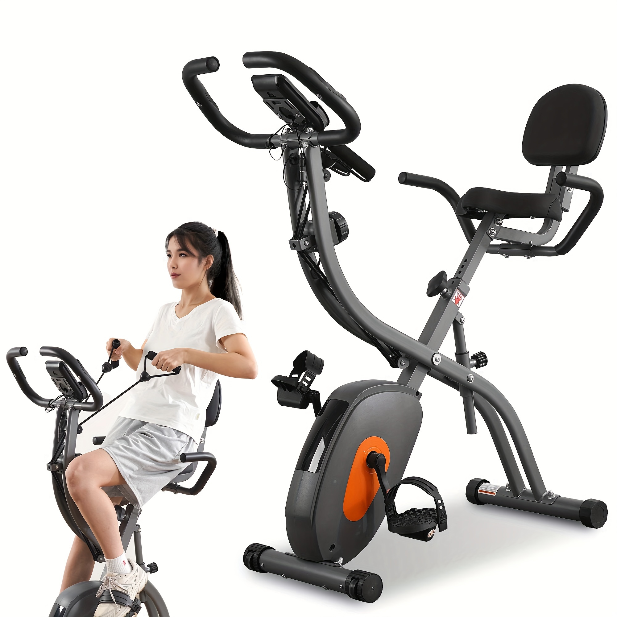 Folding exercise bike with tablet holder sale