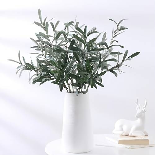 item picture 1pc 5pcs artificial simulation green plant home room courtyard green plant decoration flower arrangement wedding engagement decoration landscape bouquet with leaves artificial plant olive tree stem artificial green p