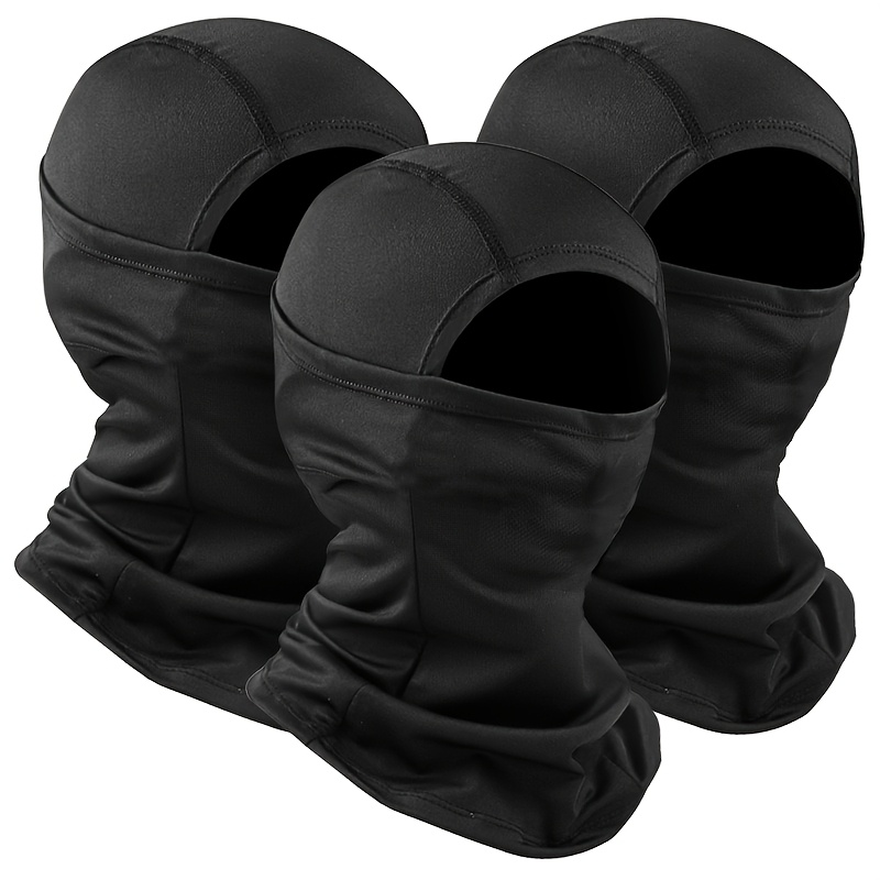 

3-pack Outdoor Sports Cycling Full Face Mask Balaclava With Movable Face Cover, Woven Textile Material (≥80% Content), For Skiing And Riding - Hand Wash/