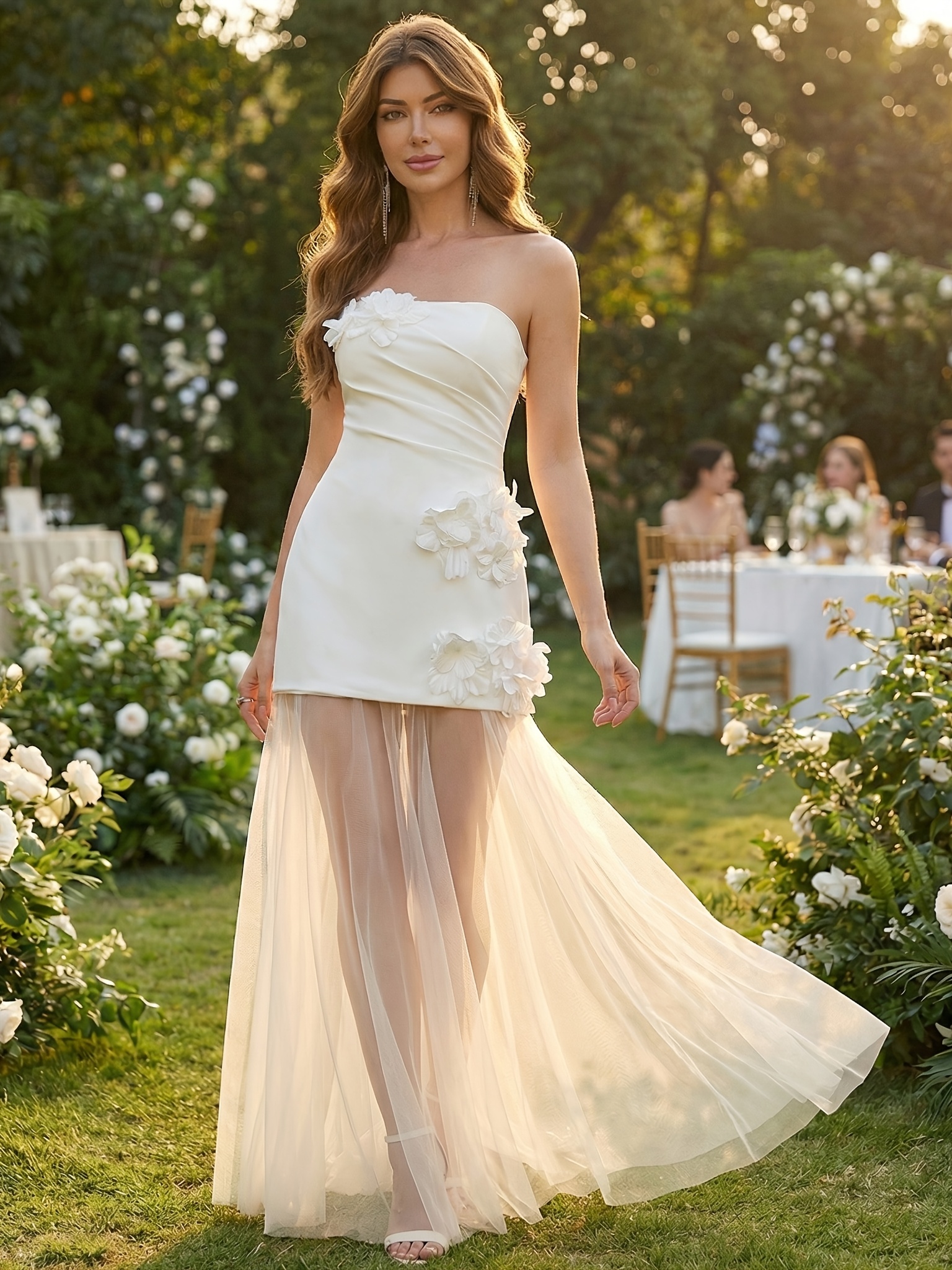 womens white bridal shower dress Size:45 (5'0