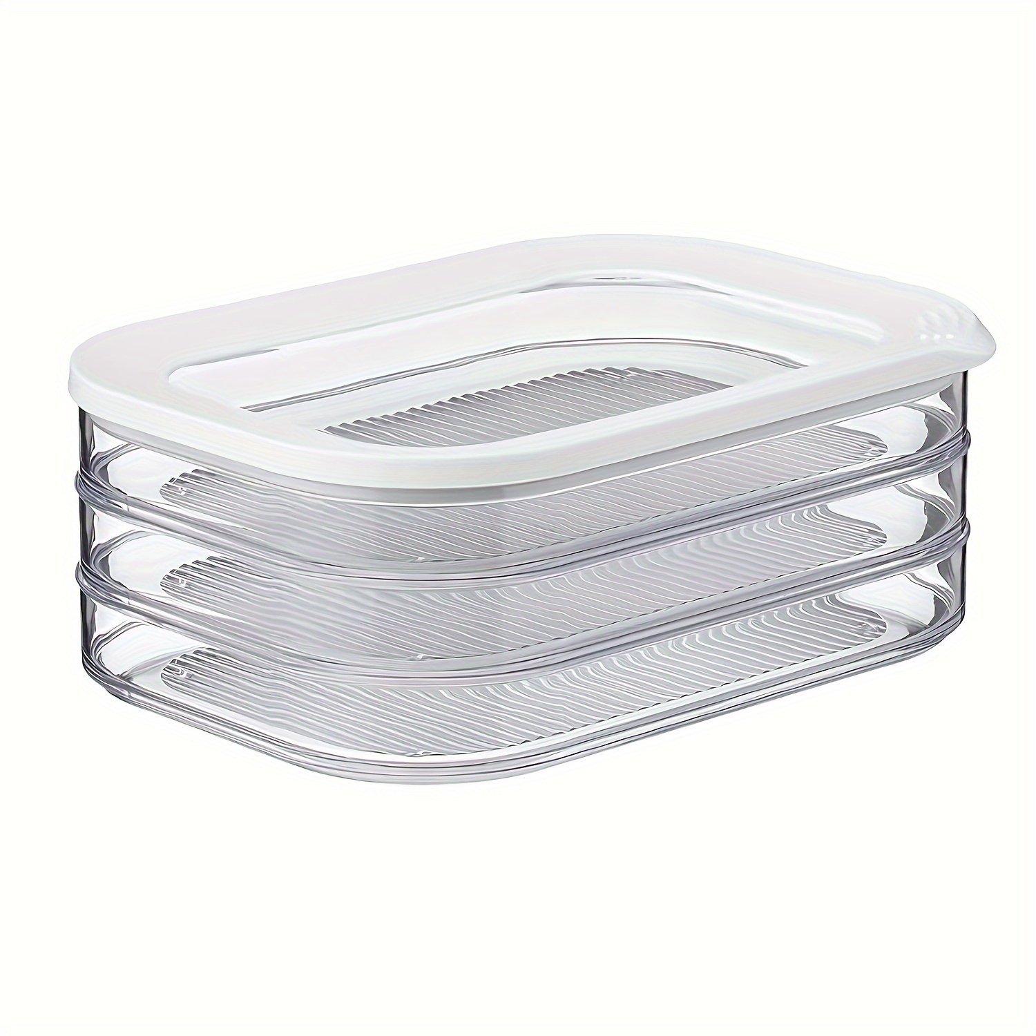 

3-layer Leak-proof Pet Plastic Container Set: Perfect For Meat, Fruit, And Vegetables - Kitchen Organizers And Storage