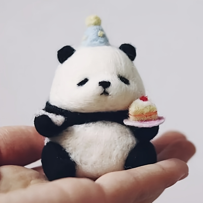 

1set Needle Felting Kit, Panda Needle Felting Set For Beginner Adults, Diy Wool Felt Materials Set With Felting Tool And Instruction For Diy Crafts Birthday Gift