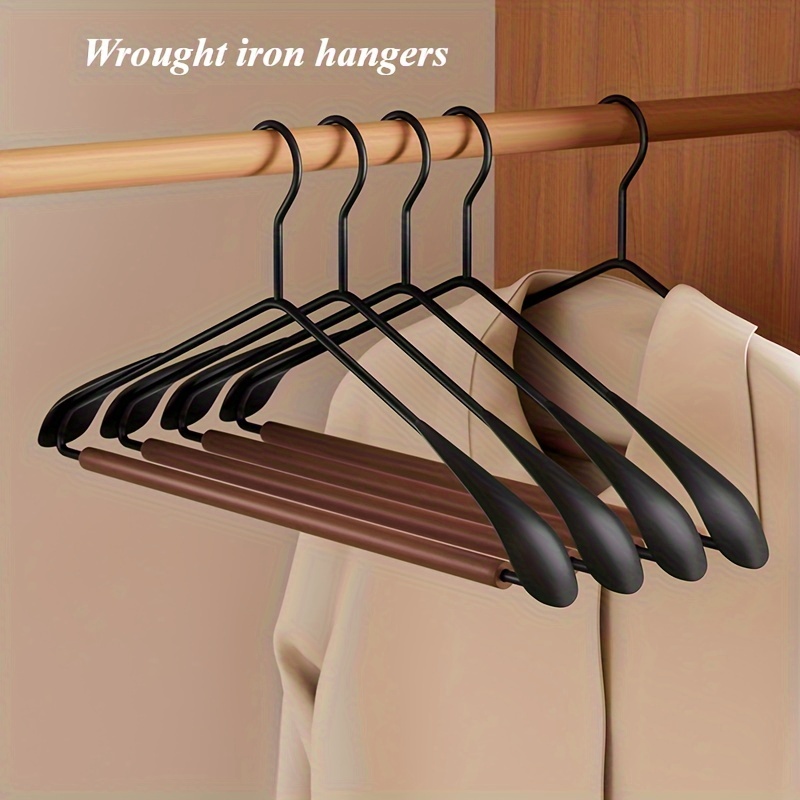 

6-pack Wrought Iron Hangers, Matte , Wood, Non-slip, No , Elegant Clothes Hangers For Home , Suit Coat Hangers, Metal Material