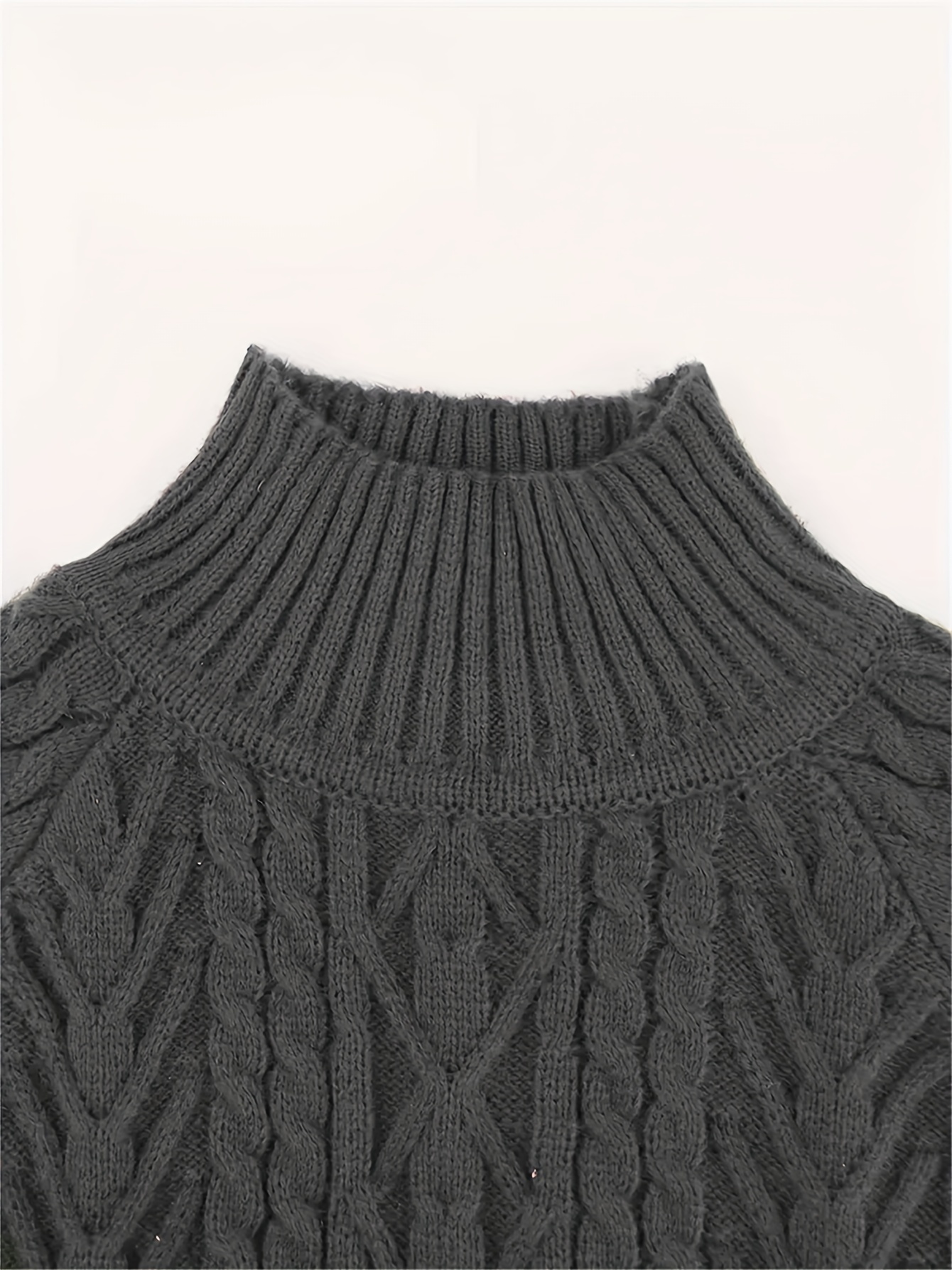 women's casual knitted pullover sweater a half high collar