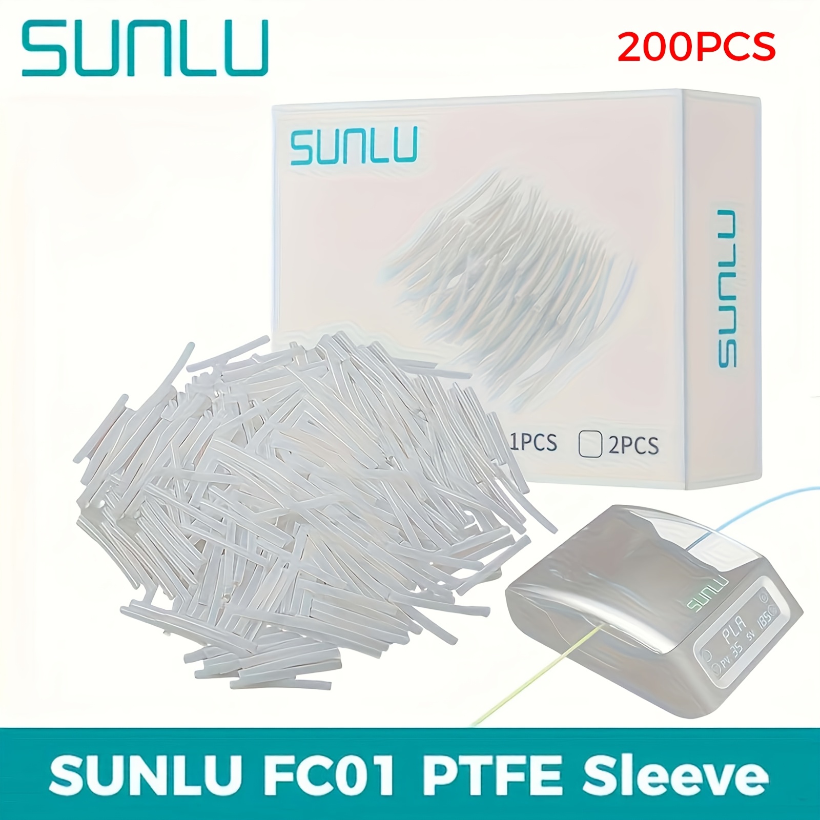 E-shop 400 Stück/200 Stück SUNLU FC01 PTFE-Hülse, ca. 200 Stück FC-01 Fusion-Verbindungshülse, -Spleißhülse für 3D-Drucker-Filament, Hochwertiges