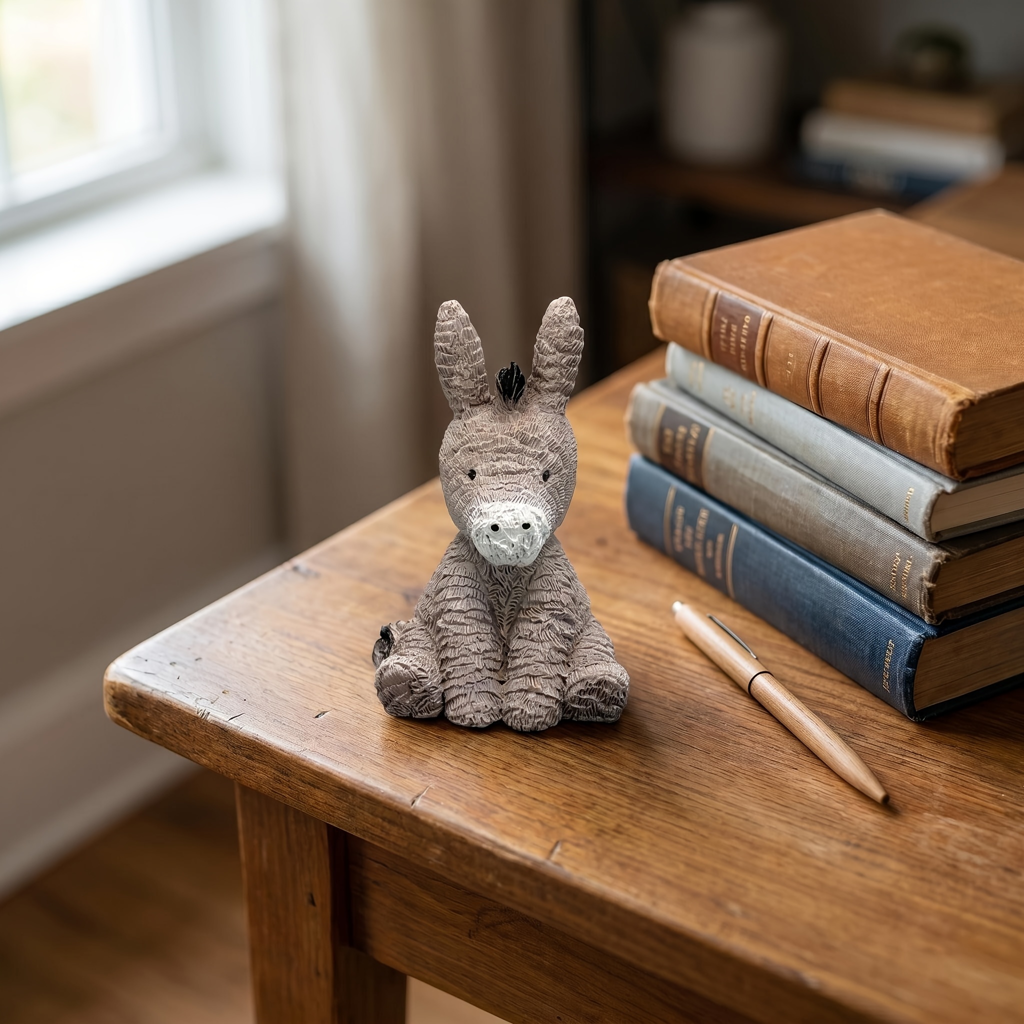Image of Creative Mini Donkey Home Desktop Ornament Resin Indoor Car Interior Decor Gift For Halloween Thanksgiving Christmas Decorations Collectible Figurines