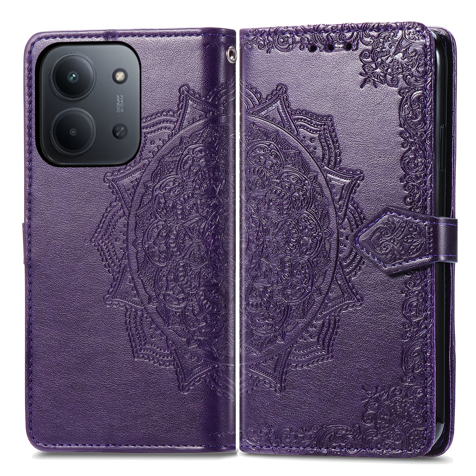 TEMU Phone Case - Suitable For Xiaomi Redmi 15c Wallet-style Phone Case With Card Slot, Durable Shock-proof Flip Cover Phone Case, Faux Leather Cover