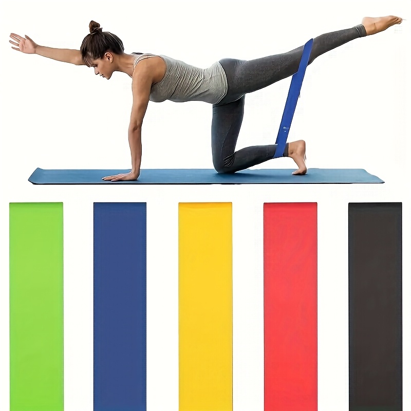 TEMU 5pcs Yoga Elastic Bands, Fitness Resistance Bands, Beautiful Hip Ring Tension Bands, Sports Set, Hip Training And Lifting Rings With Bands