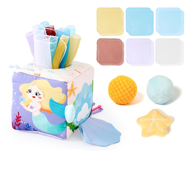 Image of Colorful Cartoon Ocean Tissue Box Toy, Sensory Exploration Toy, Fun Napkin Dispenser Puzzle Toy, Early Education, Parent- Game, Christmas Halloween Gift