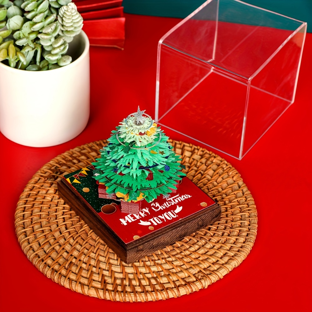3d christmas tree paper sculpture desk calendar diy artistic notebook stickers creative paper carving ornament weekly planner office supplies details 7