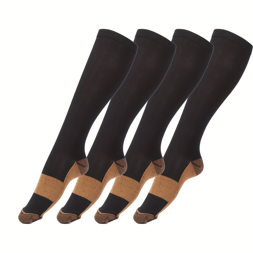 Image of 4 Pair Black Compression Socks For Women&men, Best For Running, Travel