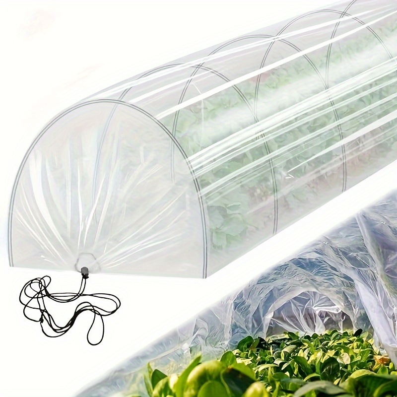 

Mini Greenhouse Tunnel Kit - Outdoor Garden Bell-shaped Cover, Elevated Hoop Bed For Strawberry Planting, Vinyl, White, Winter Construction, Suitable For