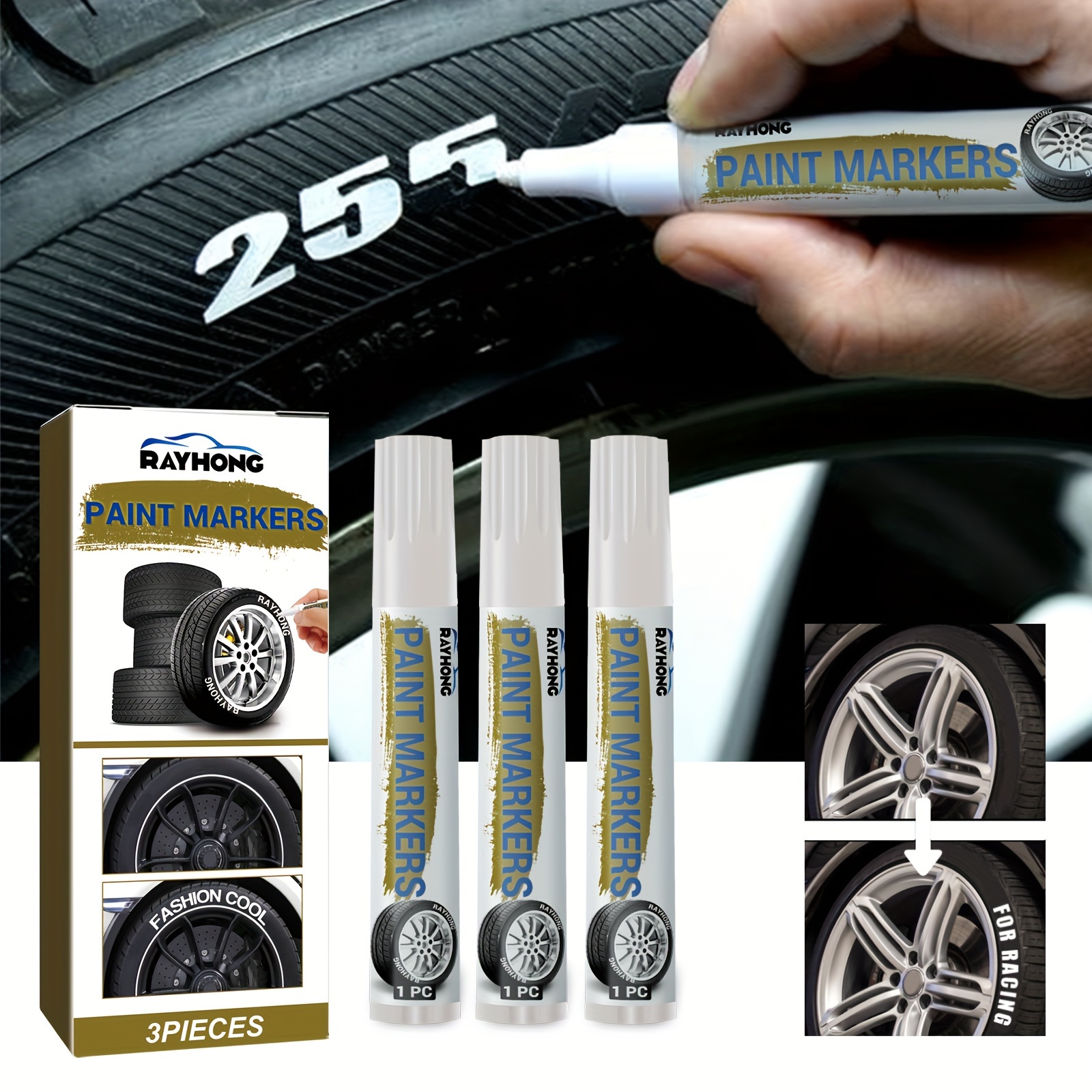 

Premium Waterproof Tire Marker Pen - Fast Drying, Non-smudging - Ideal For Marking Car Tires
