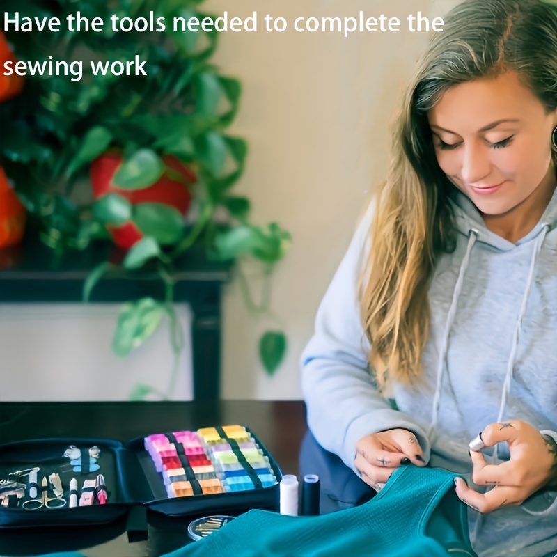 100 件多缝制套件，附配件 - 24 色线、针和线小型维修缝纫套件，基本迷你便携式旅行缝纫用于紧急维修 商品详情 3