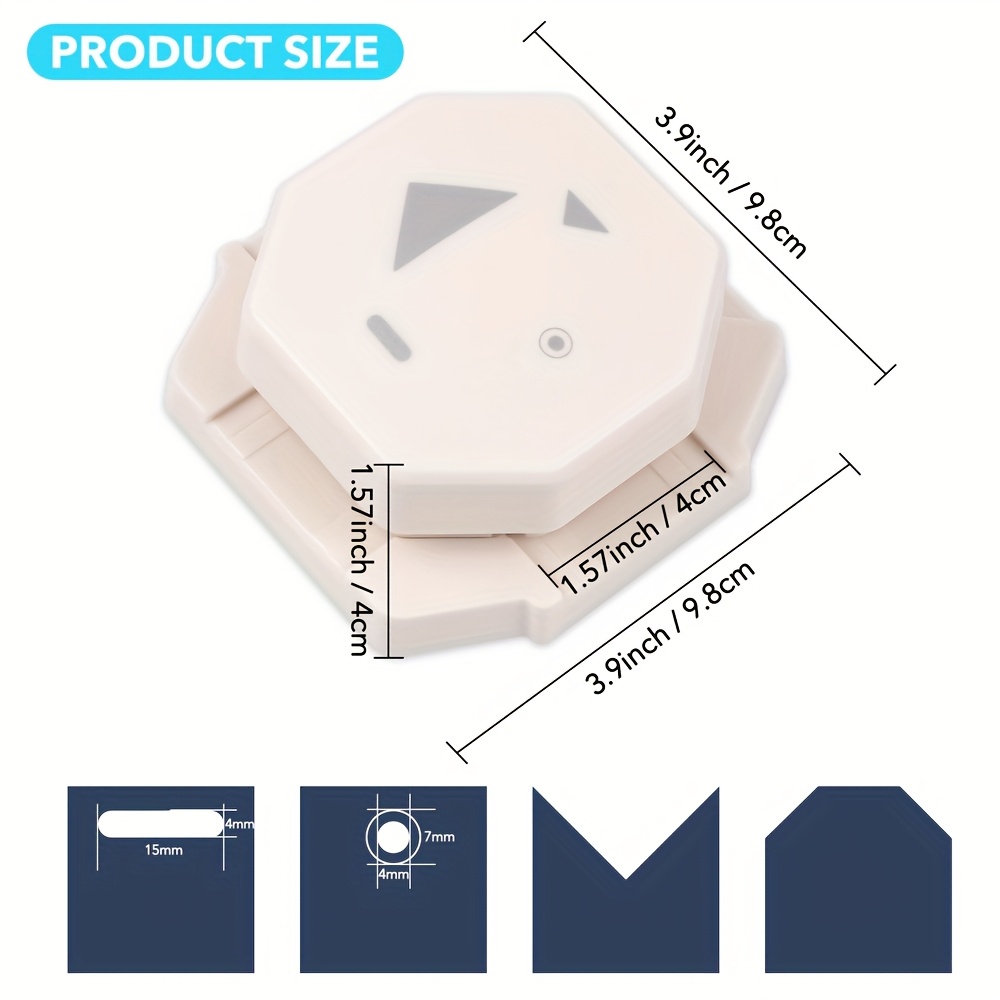 E-shop 4-in-1 Tagelöcher für Papierbastelarbeiten; 4 Formen Eckenstanzstempel für Kartenherstellung, Scrapbooking, Kunstwerke, Bastelarbeiten und