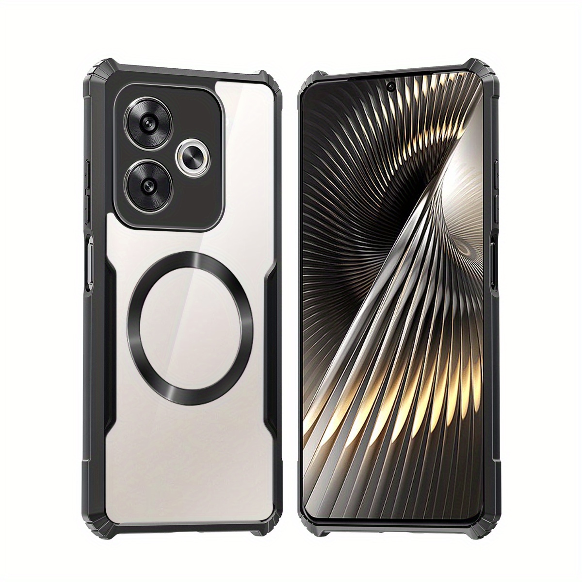 TEMU Phone Case: Compatible With Xiaomi Poco F6 5g/ Redmi 5g Phone Case Magnetic Casing Shockproof Soft Cover Acrylic Transparent Back Protection