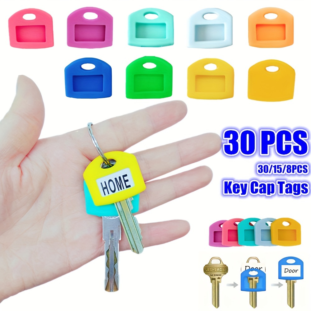 

8/15/30pcs Set Stylish Silicone Key Caps - Flexible And Key Covers That To Identify Door Keys - , Attractive, And Put On., Key , Elegant