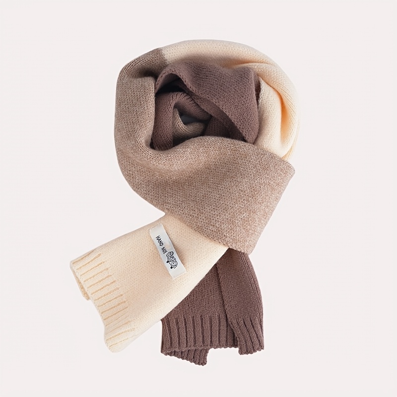 TEMU Tricolor Scarf Scarf Classic Couple Scarf Casual Warm Scarf Soft Warm Scarf Women's Autumn And Winter Scarf