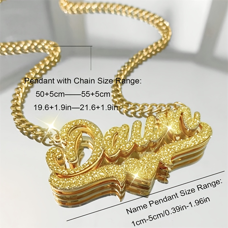 Men's Customizable 316L Stainless Steel Double-Layer Name Necklace
