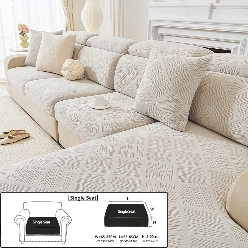 TEMU 1 elástica de sofá con jacquard de diamante, tejido de elasticidad y agradable al , de jacquard de diamante, ajuste ceñido sin desplazamiento,