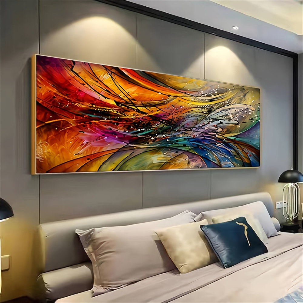 

Stunning Large Modern Canvas Art Print - Abstract Splashing Ink Design, Hd Wall Decor For Living Room, Bedroom, Office - Frameless, Vibrant Colors