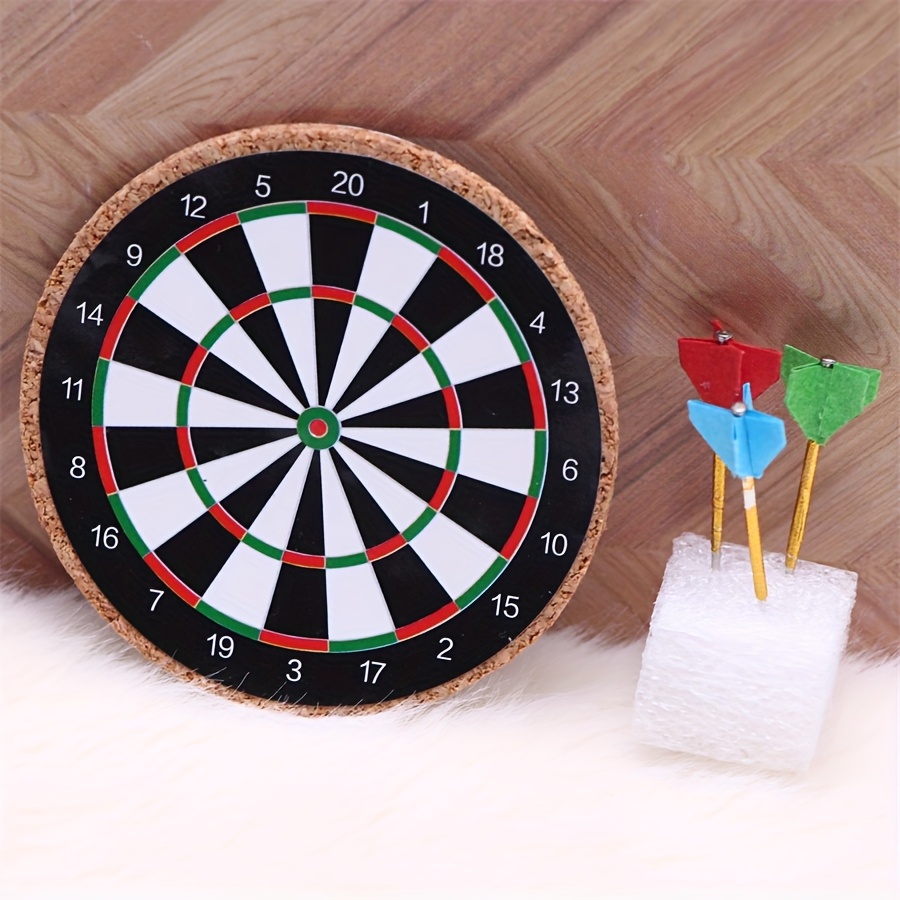 Image of Miniature Darts Board Model With Colored Darts - Suitable For Toy Houses, Model Train Layouts, And Diy Scenes - Perfect Collectible Gift For Enthusiasts, Miniature Toy House Accessories