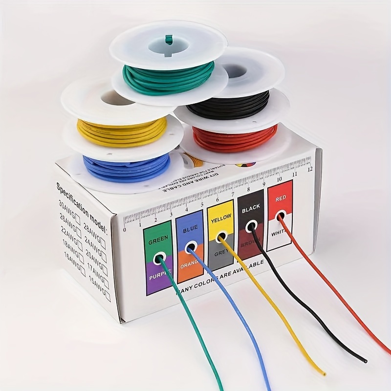 CBAZY Hook up Wire Kit (Stranded Wire Kit) 26 Gauge 6 Colors 32.8