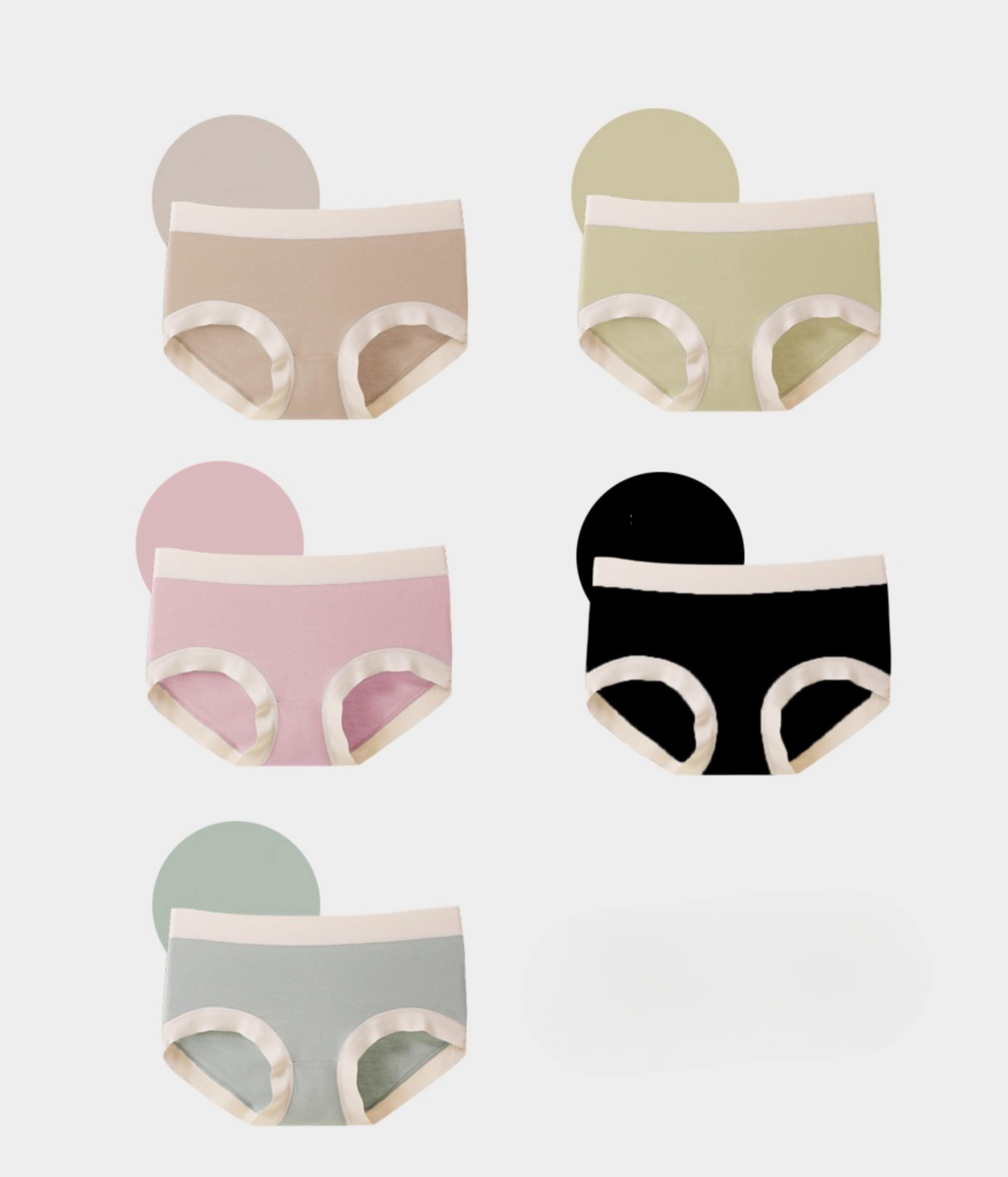 5件混色装 新款透气内裤，多色彩 柔软 高弹力 舒适，少女 女士内衣和内裤 商品详情 8