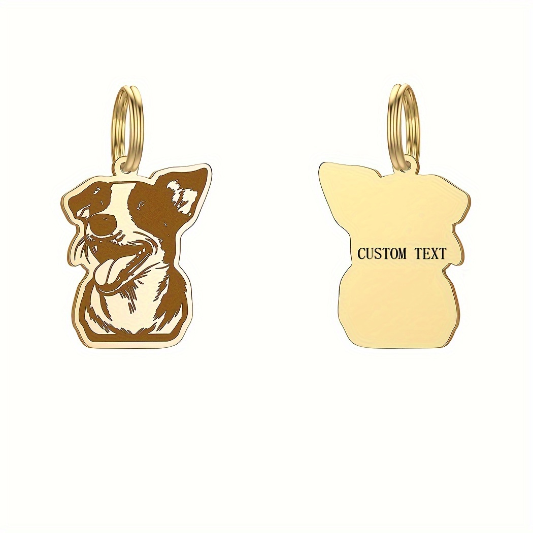 Custom Jack Russell Terrier Tag Keychain, Engraved Pet ID Tag