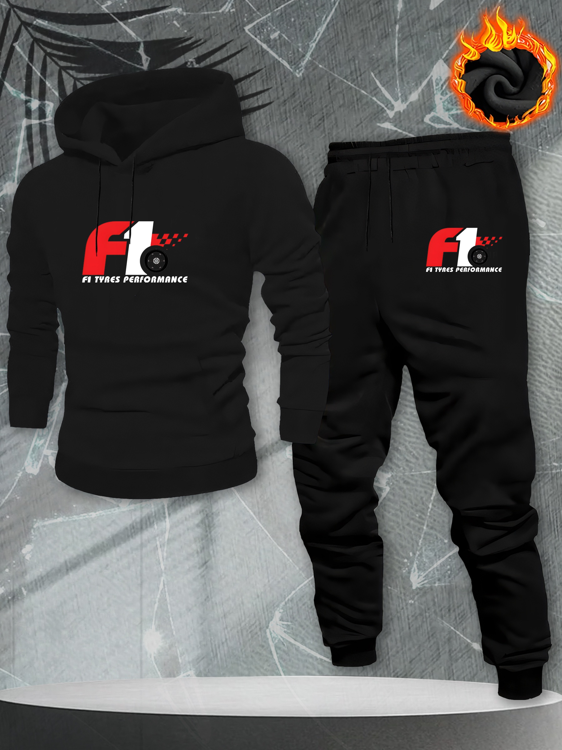 Heren hoodie en broek set met stijlvolle print